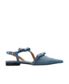 GANNI BOW-DETAILING POINTED-TOE BALLERINA SHOES