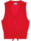 GANNI BOW DETAILING SLEEVELESS VEST