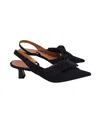 Ganni Slingback-pumps Aus Scuba Mit Schleife In Black