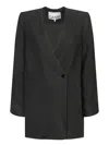 Ganni "boxy Crepe Stretch Bl In Black