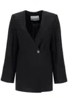 Ganni "boxy Crepe Stretch Bl In Black