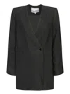 Ganni "boxy Crepe Stretch Bl In Black