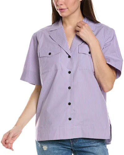 Ganni Boxy Shirt In Purple