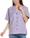 Ganni Boxy Shirt In Purple