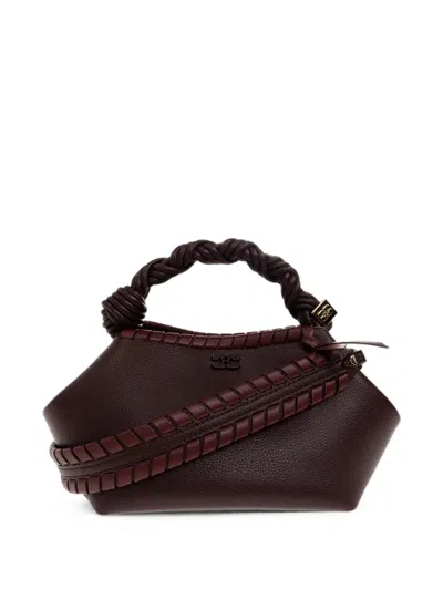 Ganni Braided Whipstitch-trim Tote Bag In Pink