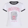 Ganni Graphic Print Crew Neck Short Sleeve Top In Multi