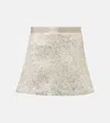 Ganni Womens Gold Silver Metallic Logo-waistband Recycled Polyester-blend Mini Skirt In Metallic