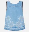 Ganni Broderie Anglaise Denim Top In Blue