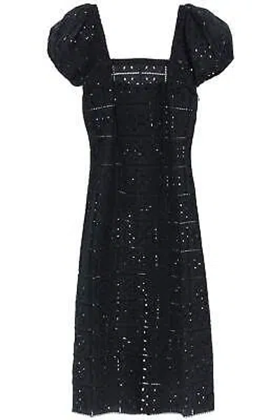 Pre-owned Ganni Broderie Anglaise Maxi Dress In Black