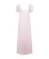 Ganni Broderie Anglaise Cotton-poplin Midi Dress In Purple