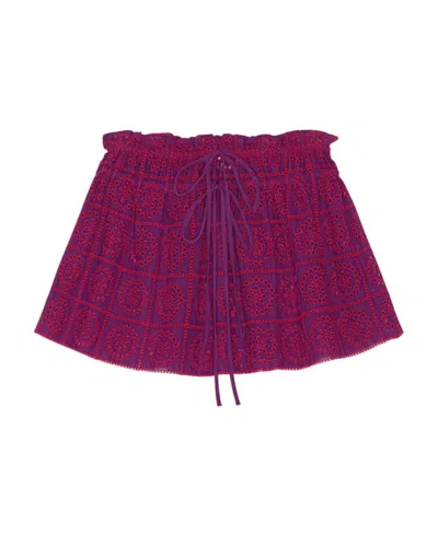 Ganni Drawstring Skirt In Purple