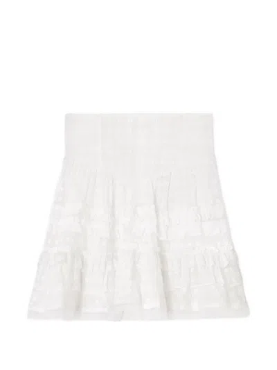 Ganni Broderie-anglaise Mini Skirt In White