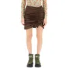 Ganni Brown Acetate Mini Skirt In Brown