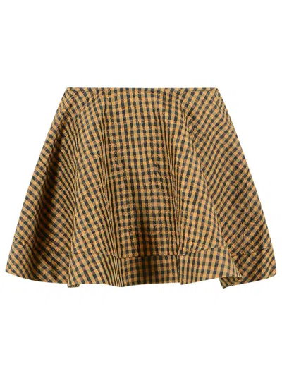 Ganni Brown And Black Polyester Skirt