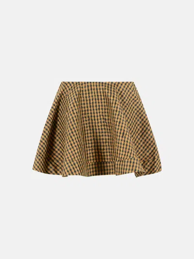 Ganni Brown And Black Polyester Skirt
