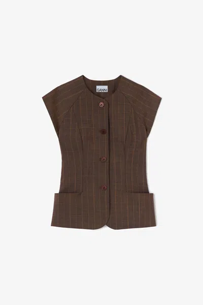 Ganni Brown Blouse