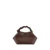 Ganni Brown Calf Leather Bos Taurus Handbag