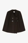 Ganni Brown Cape In Brown