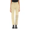 Ganni Brown Cotton Jeans Denim In Yellow