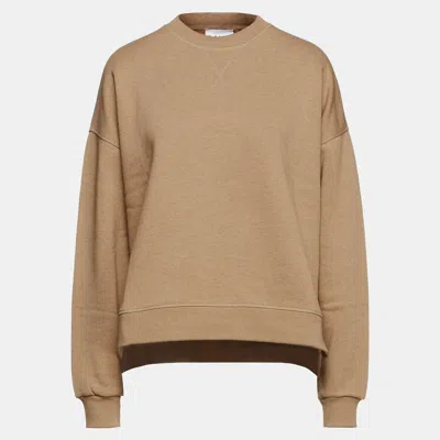Pre-owned Ganni Brown Cotton Jersey Sweatshirt S