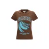 Ganni Future Jersey Baby Fit Banana In Brown