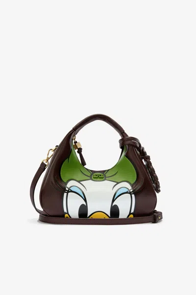 Ganni Brown Daisy Duck Mini Hobo Bag In