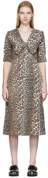 Ganni Women Leopard-print Midi Dress In 943 Leopard