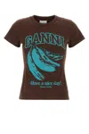 Ganni Future Jersey Baby Fit Banana In Brown
