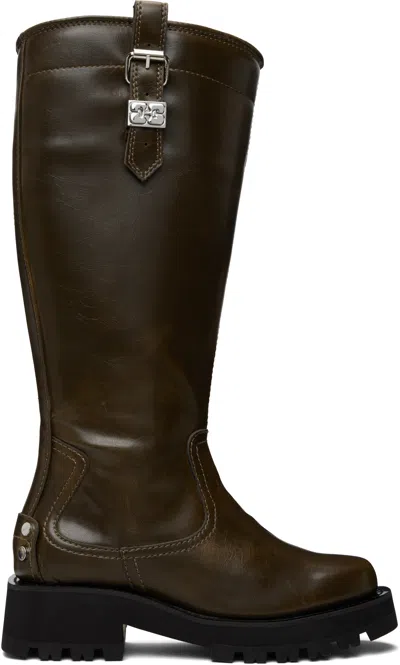 Ganni Brown High Boots