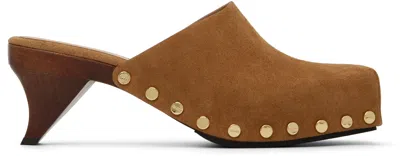 Ganni Brown June Sabot Mule Heels