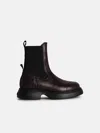 Ganni Brown Leather Blend Ankle Boots In Brown