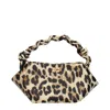 Ganni Leopard Leather Bou Mini Shoulder Bag