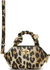 Ganni Womens Leopard Nano Bou Leather Pouch In 943 Leopard