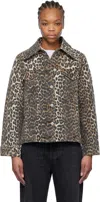 Ganni "leopard Print Denim Jacket" In 943 Leopard