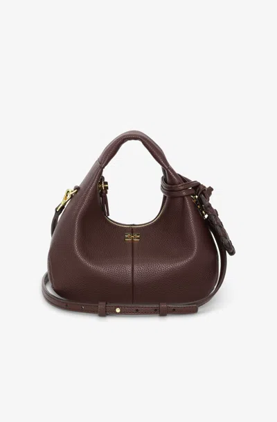 Ganni Brown Mini Hobo Bag