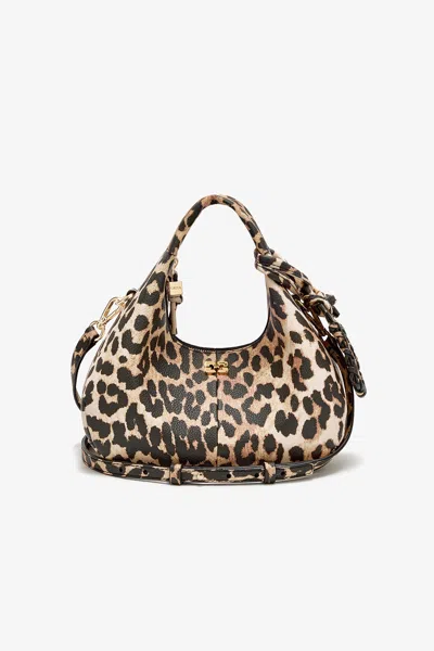 Ganni Brown Mini Hobo Bag