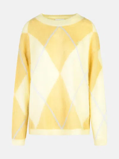 Ganni Brown Mohair Blend Sweater In Multi