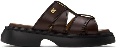 GANNI BROWN MULE SANDALS