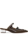 Ganni Brown Oleatex Mules With Laces