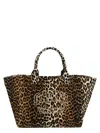 Ganni Shopper Xxl Print In Brown