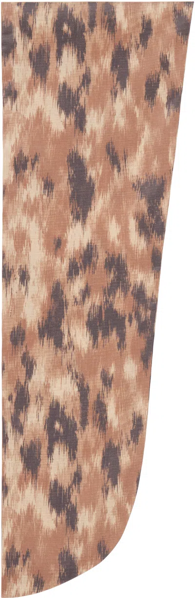 Ganni Brown Print Wrap Scarf In Multi