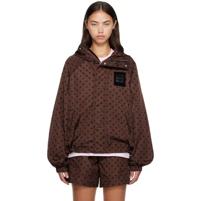 Ganni Brown Printed Nylon Jacket