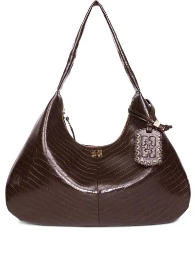 Ganni Brown Rec Le Shoulder Bags