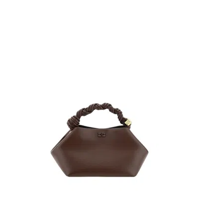 Ganni Brown Calf Leather Bos Taurus Handbag