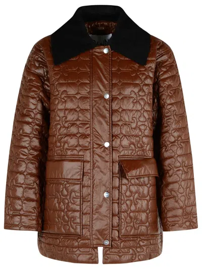 Ganni Brown Recycled Nylon Jacket
