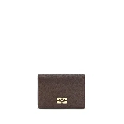 Ganni Brown Recycled Polyester Wallet