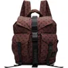 Ganni Brown Re-tech Printed Nylon Backpack In Brown