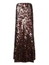 Ganni Sequinned Maxi Skirt In Brown