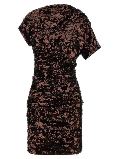 Ganni Brown Sequins Mini Dresses Brown