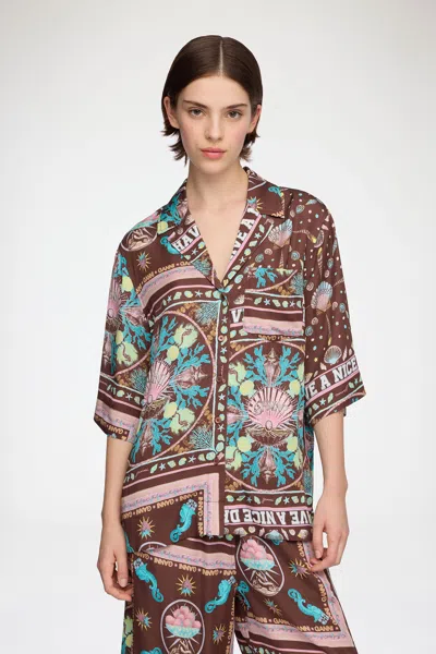 Ganni Brown Shirt